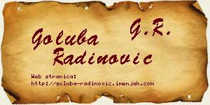 Goluba Radinović vizit kartica